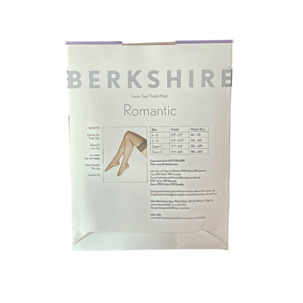 NOS Berkshire Romantic Nude Vintage Sheer Silky Thigh High Stockings Size CD - Picture 2 of 3